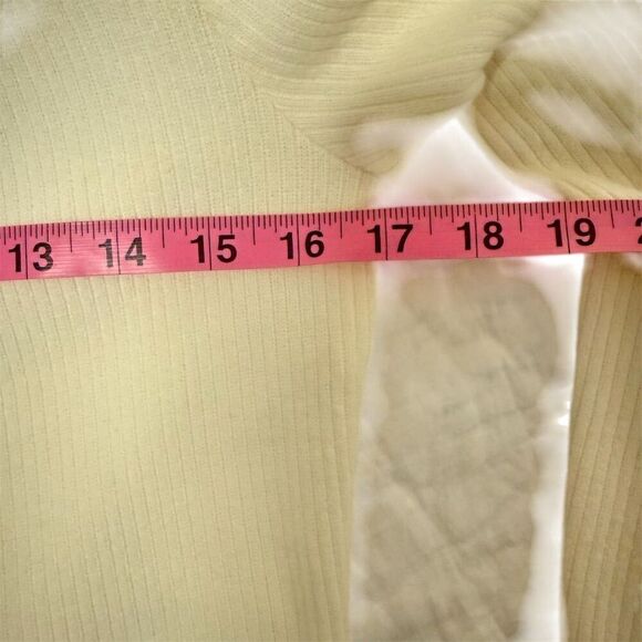 Double Zero Women's Ivory Ribbed Mock Turtleneck Long Sleeve Top Size L - Picture 5 of 5